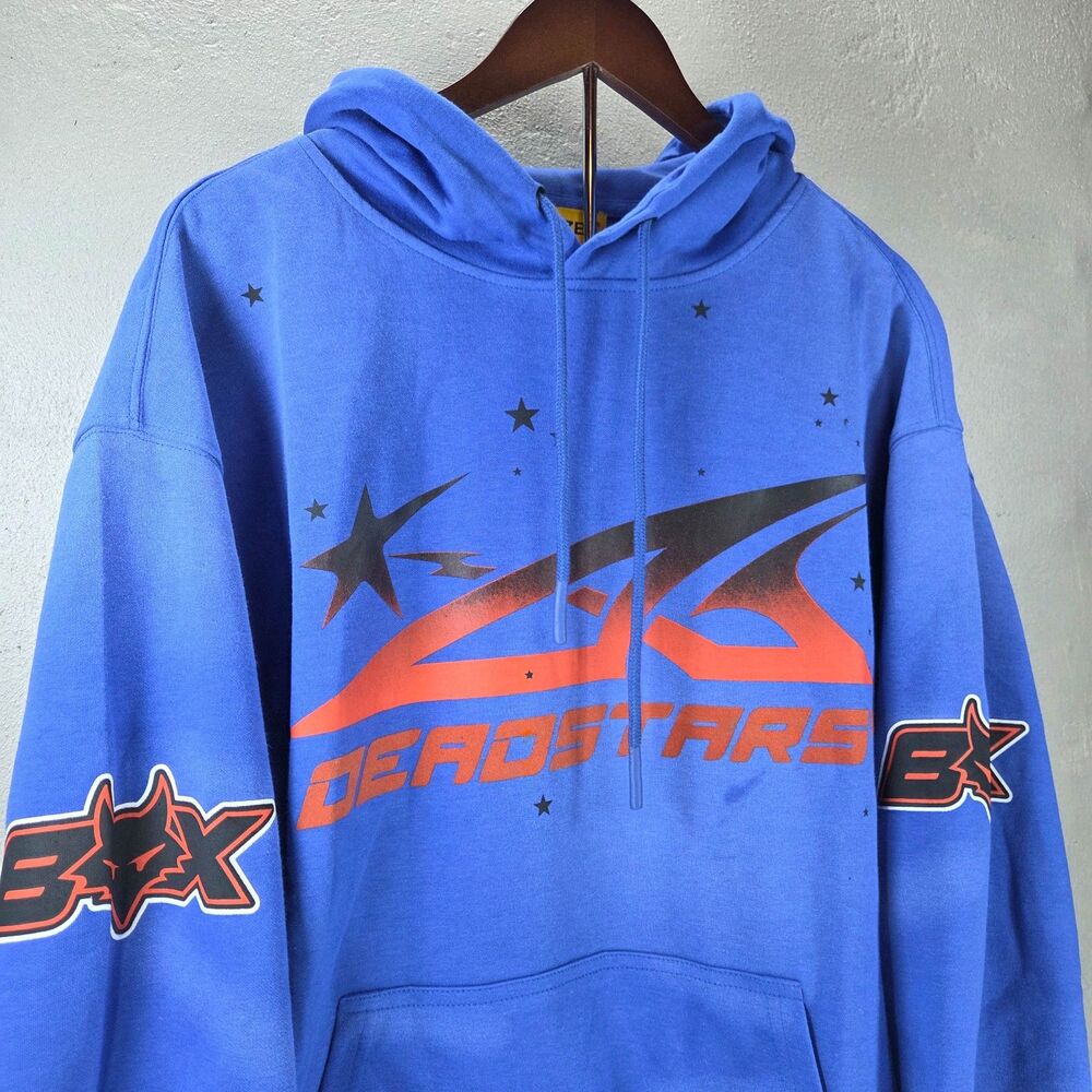 Civilized Deadstars Better Call God Graphic Pullover Hoodie Royal Blue Sz L